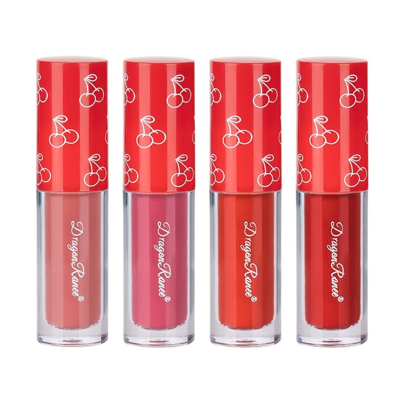 Set 2 x 4 Rujuri Lichide Mate Ranee Matte Lipstick, Cherry, D