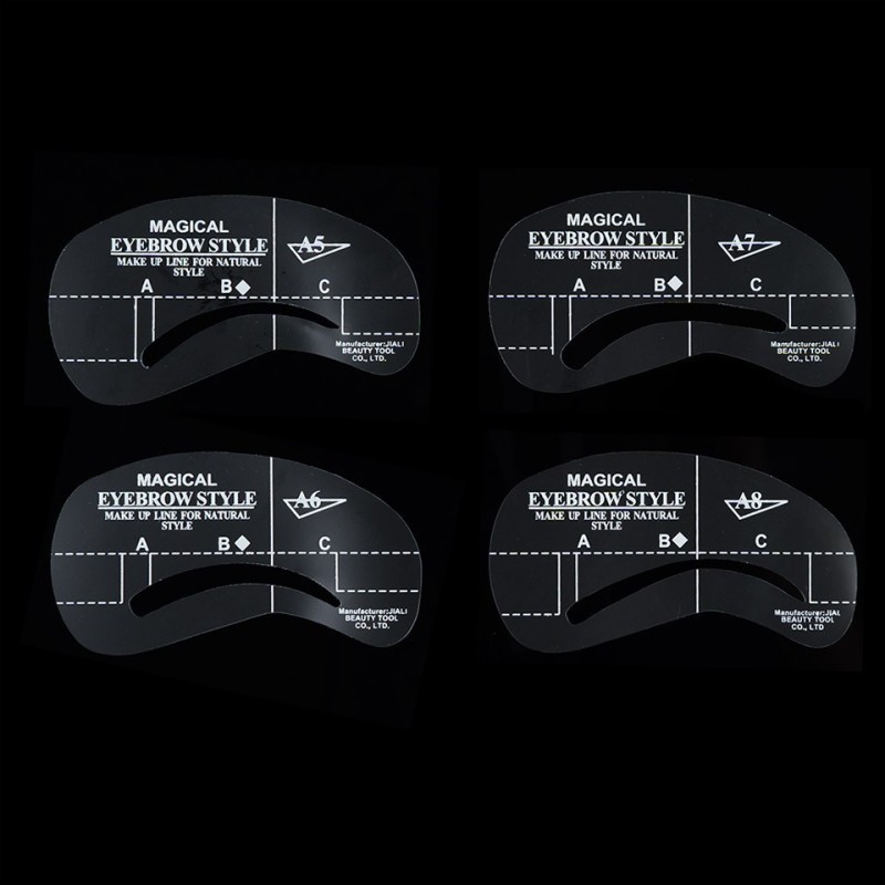 Set 2 x 4 Sabloane Sprancene Vopsire, Tatuare,Perfect Eyebrow