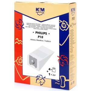 K and M Set 2 x 4 Sac Aspirator Philips Athena, Hartie + 1 x Filtru, K&M