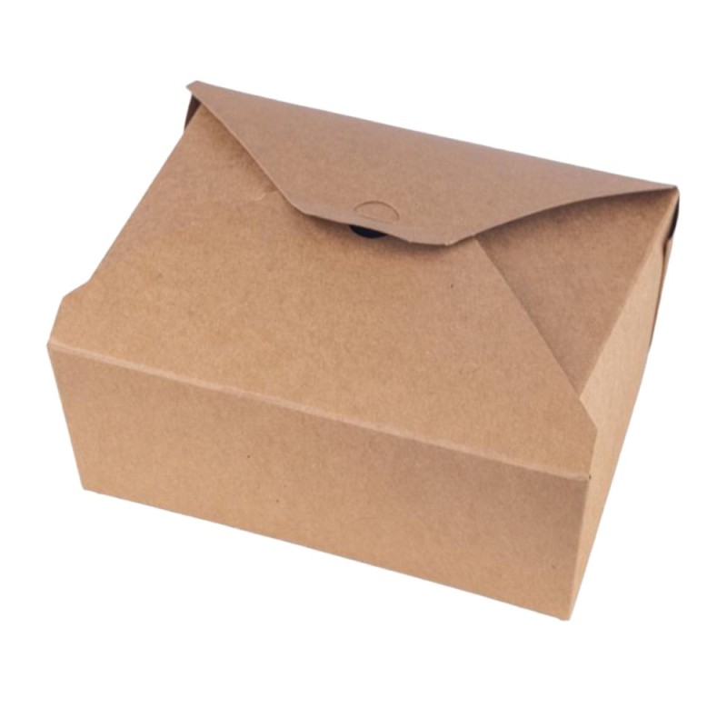 Set 2 x 40 Cutii din Carton PE, 11 x 9 x 6 cm, Kraft, 600 ml