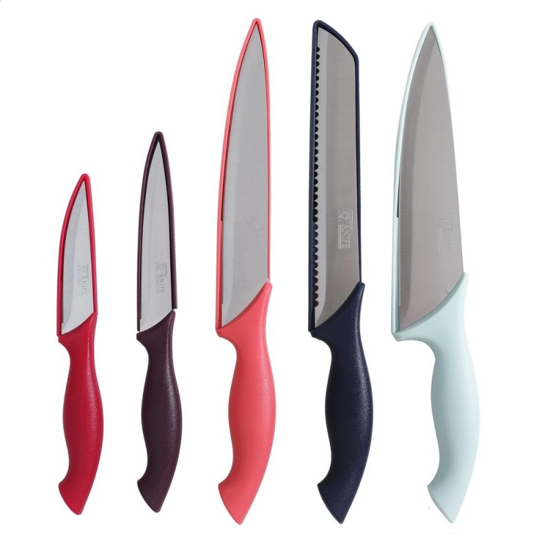 Set 2 x 5 Cutite de Bucatarie, Otel Inoxidabil, Maner Plastic, Grunberg