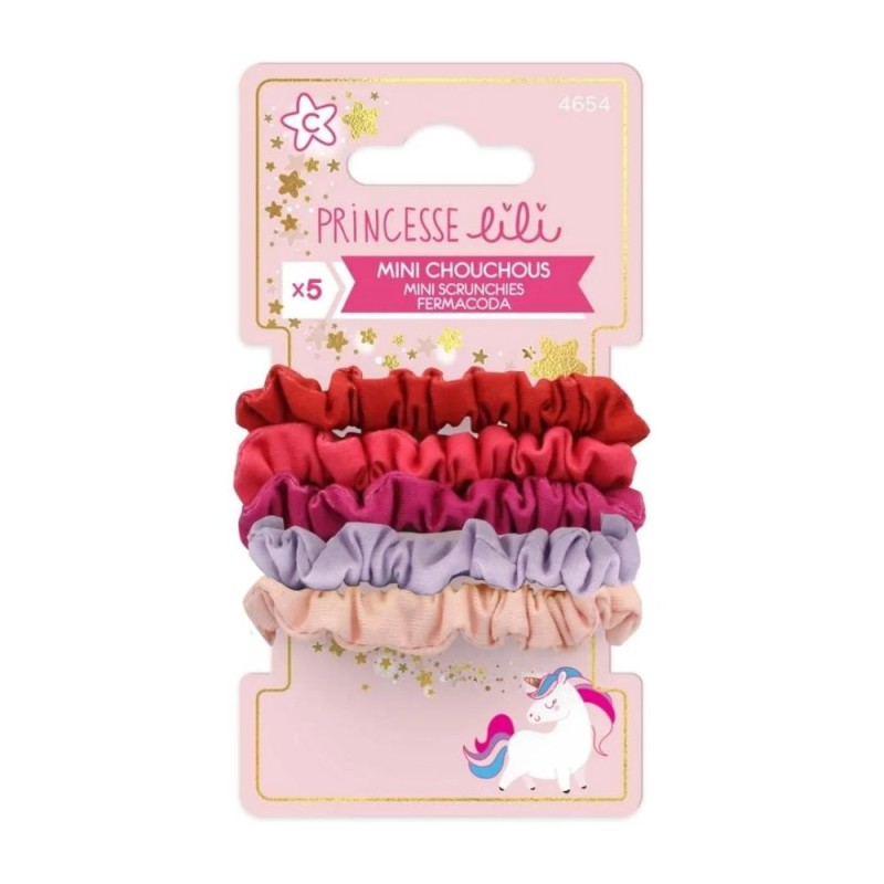 Set 2 x 5 Elastice Par Mini Scrunchies, Princesse, Lili