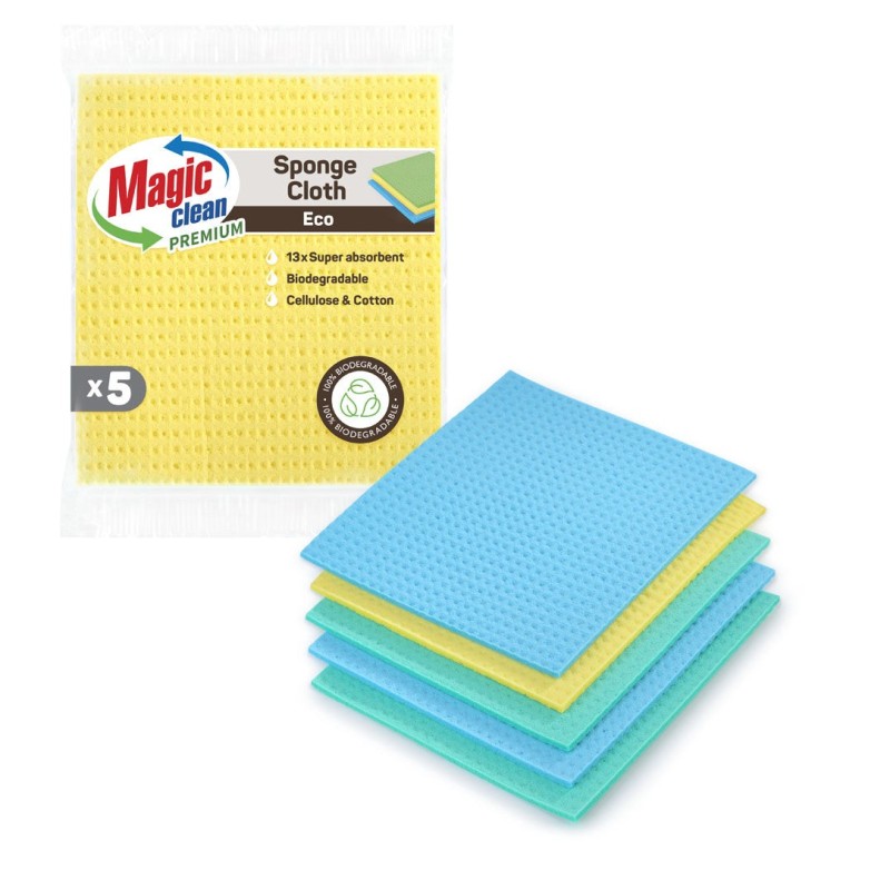 Set 2 x 5 Lavete Umede Biodegradabile, Magic Clean