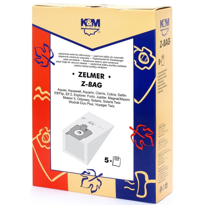 Set 2 x 5 Saci Aspirator Zelmer, Hartie, K&M