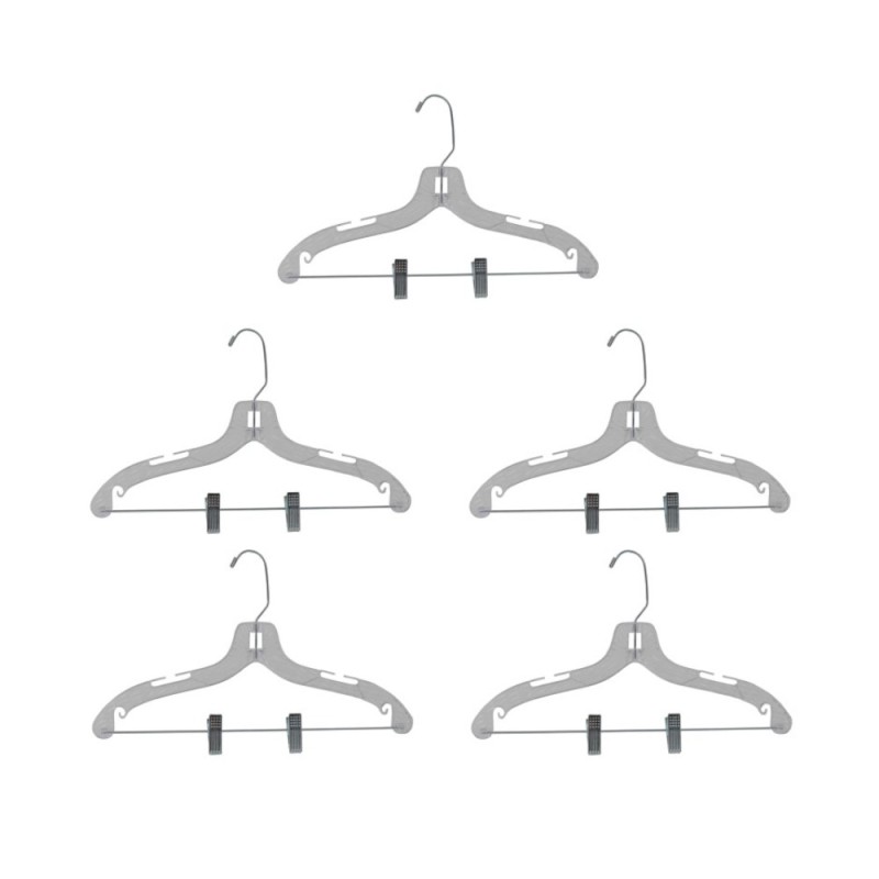 Set 2 x 5 Umerase pentru Haine, 43 x 25 x 1.10 cm, din Plastic si Metal, Grunberg