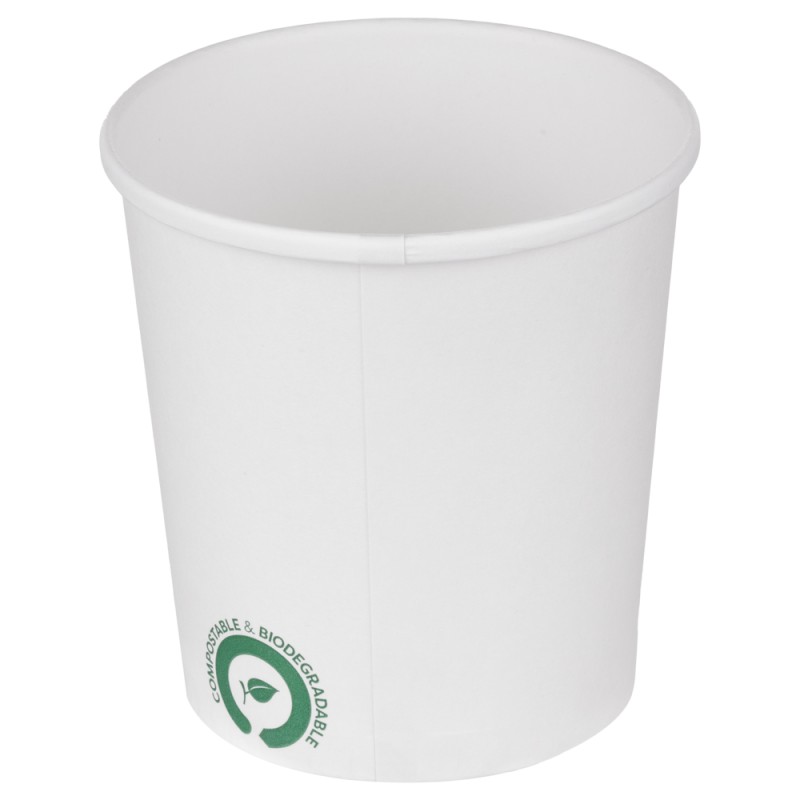 Set 2 x 50 Boluri Biodegradabile, Compostabile PLA Albe, Diametru 97 mm, 480 ml