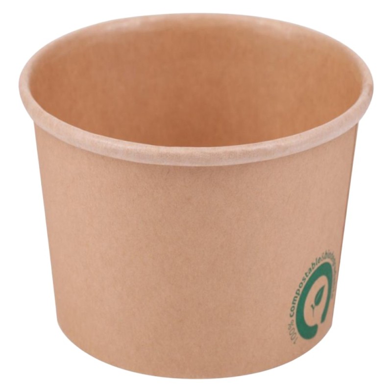 Set 2 x 50 Boluri din Carton, 480 ml, Biodegradabile, PLA Kraft, 115 mm