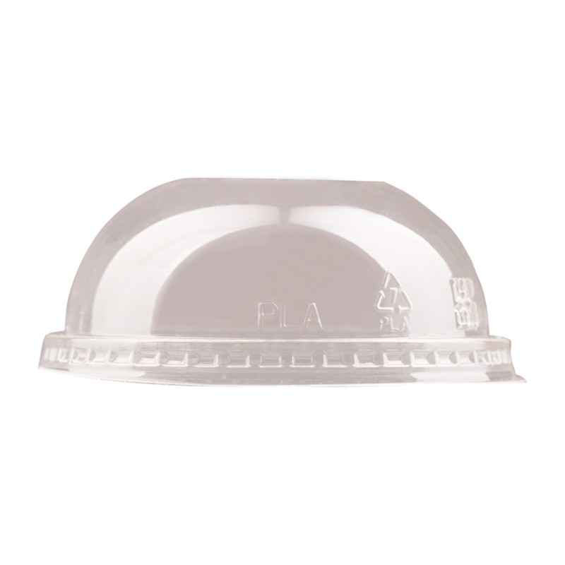 Set 2 x 50 Capace Biodegradabile, Compostabile, PLA Cupola, Transparente, Diametru 95 mm