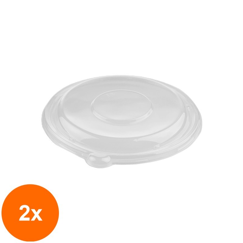 Set 2 x 50 Capace pentru Boluri, Transparente, PET, 184 mm