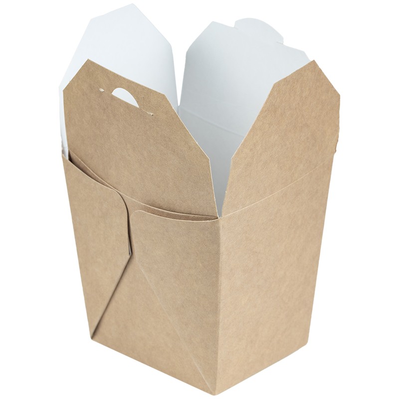 Set 2 x 50 Cutii Biodegradabile de Carton, Kraft, asian 700 ml