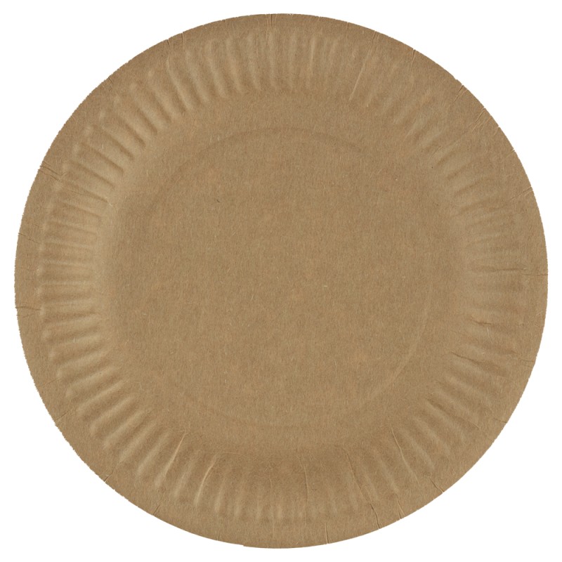 Set 2 x 50 Farfurii Biodegradabile Compostabile Carton Rotunde Kraft, 18 cm