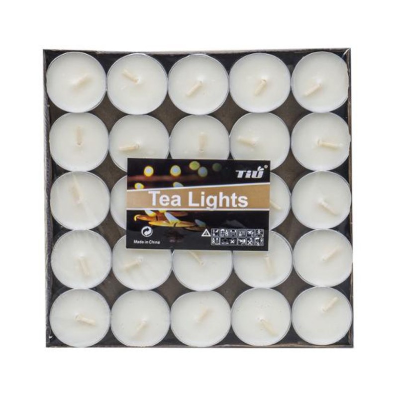 Set 2 x 50 Lumanari Decorative, Timp de Ardere 4h, Albe, 14 g