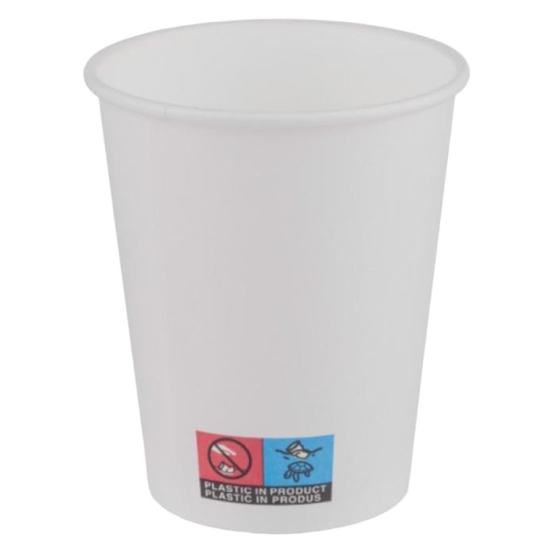 Set 2 x 50 Pahare din Carton PE, 180 ml, Albe