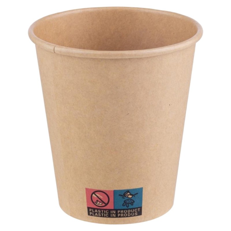 Set 2 x 50 Pahare din Carton PE, 300 ml, Kraft