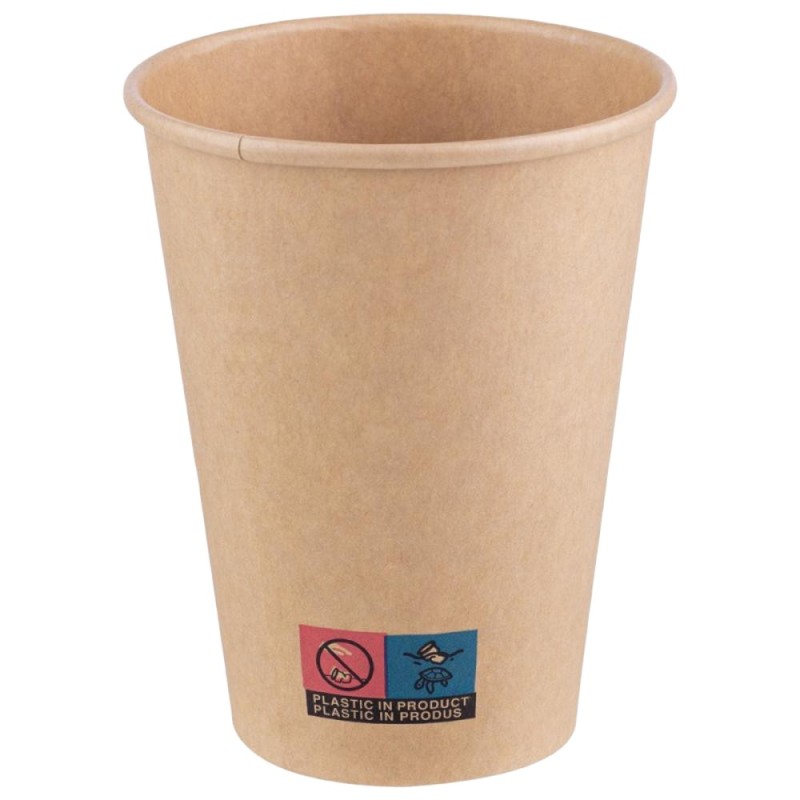 Set 2 x 50 Pahare din Carton PE, 360 ml, Kraft