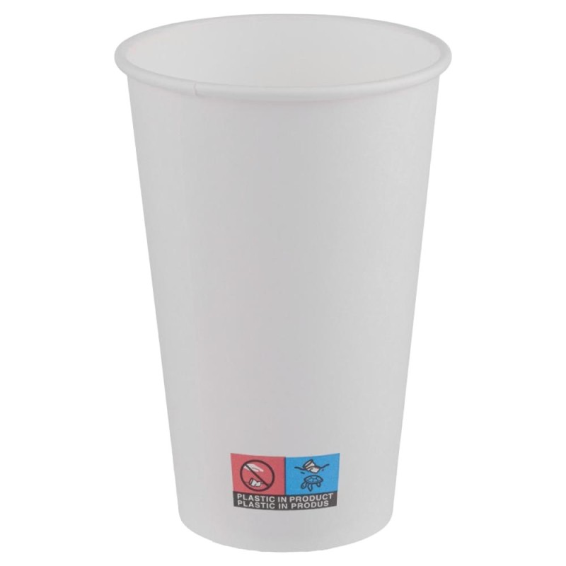 Set 2 x 50 Pahare din Carton PE, 480 ml, Albe