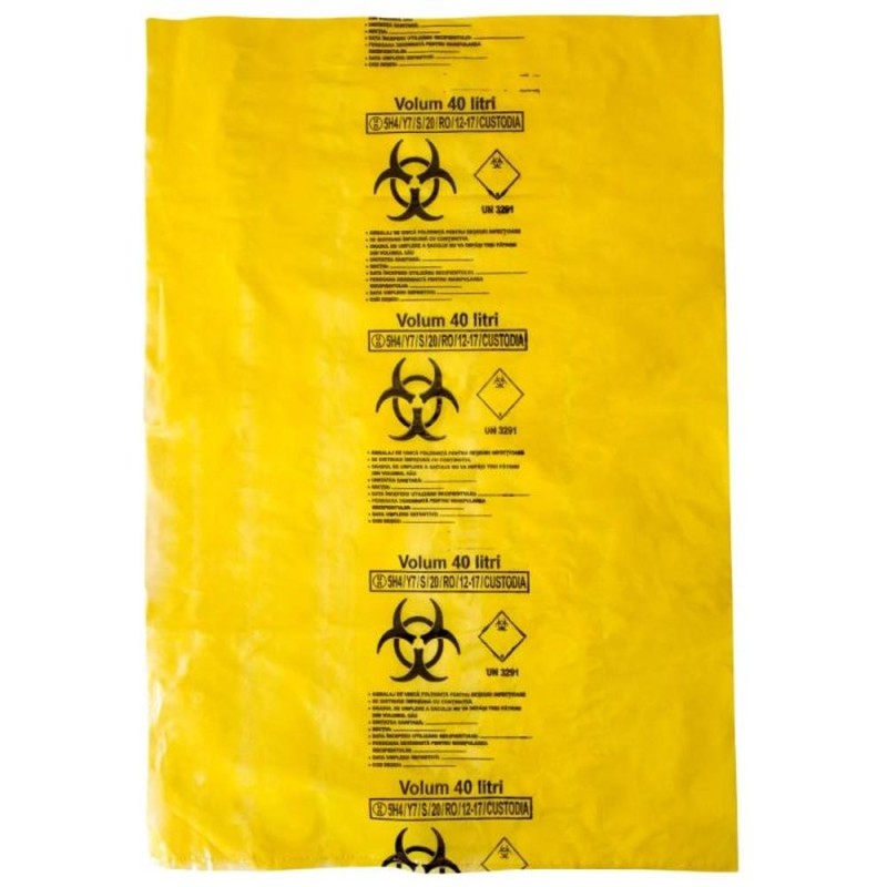 Set 2 x 50 Saci Galbeni Biohazard ADR, 40 l