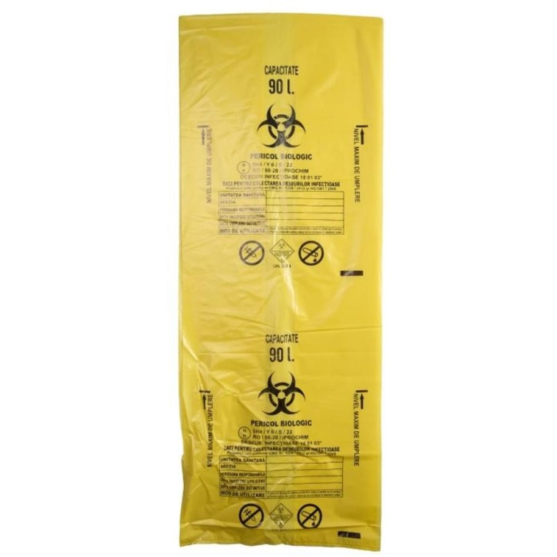 Set 2 x 50 Saci Galbeni Biohazard ADR, 90 l