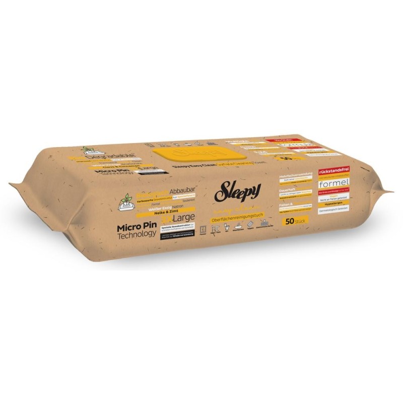 Set 2 x 50 Servetele Umede Multisuprafete Sleepy Bio Easy Clean, Cuisoare si Scortisoara