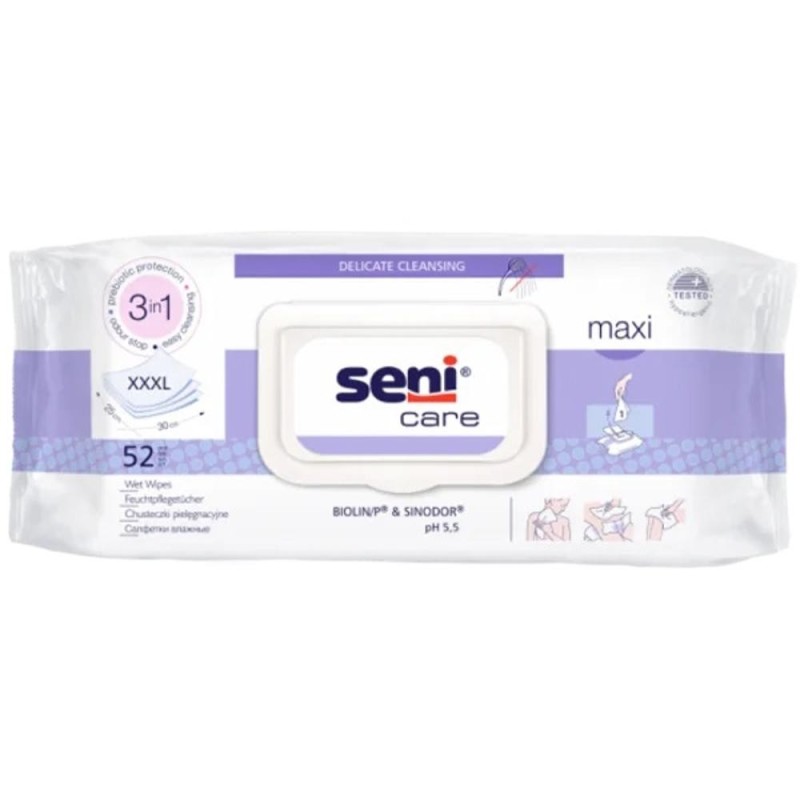 Set 2 x 52 Servetele Umede Seni Care 25 x 30 cm