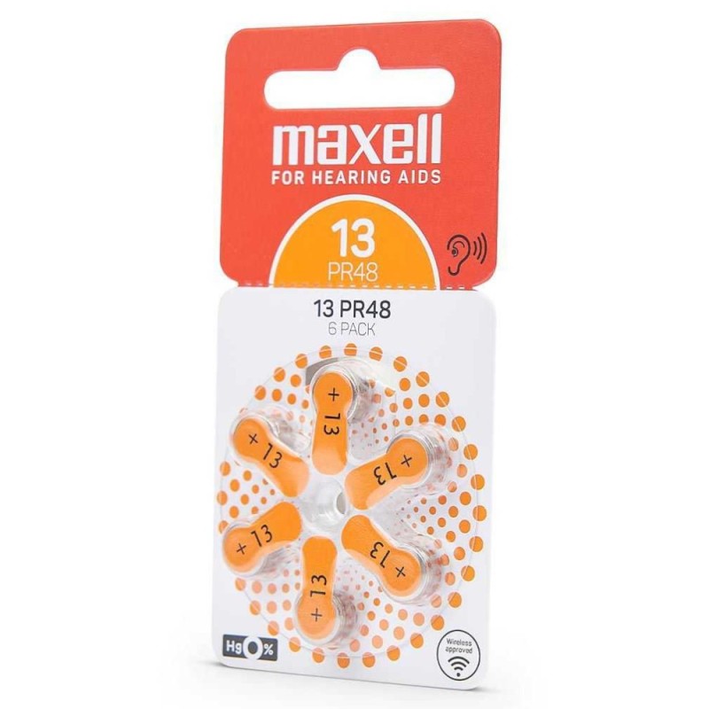 Set 2 x 6 Baterii Zinc Air pentru Aparatul Auditiv ZA13 PR48, Maxell
