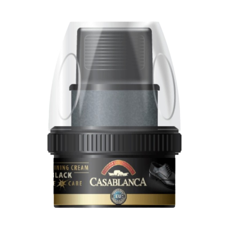 Set 2 x 6 Crema pentru Pantofi cu Burete, Negru, 50 ml, Casablanca