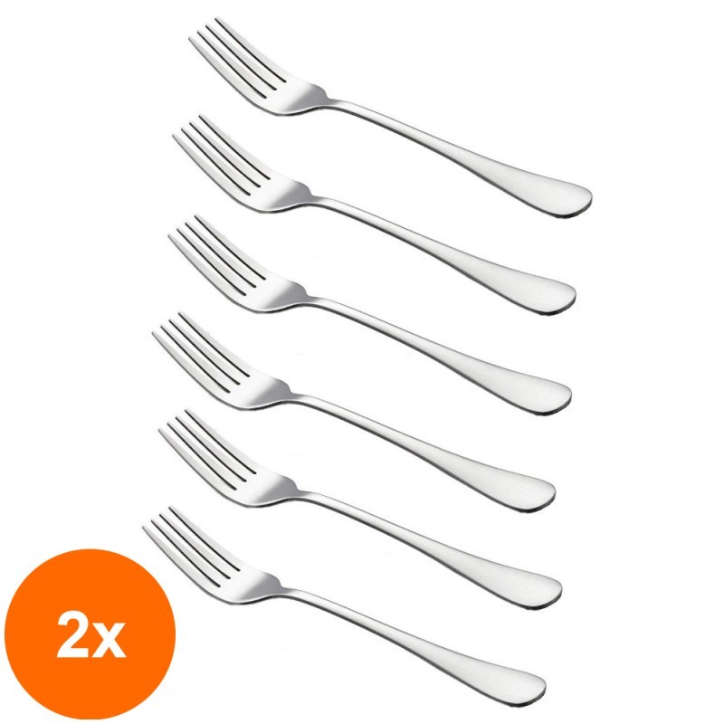 Set 2 x 6 Furculite din Inox, Grunberg Gr183