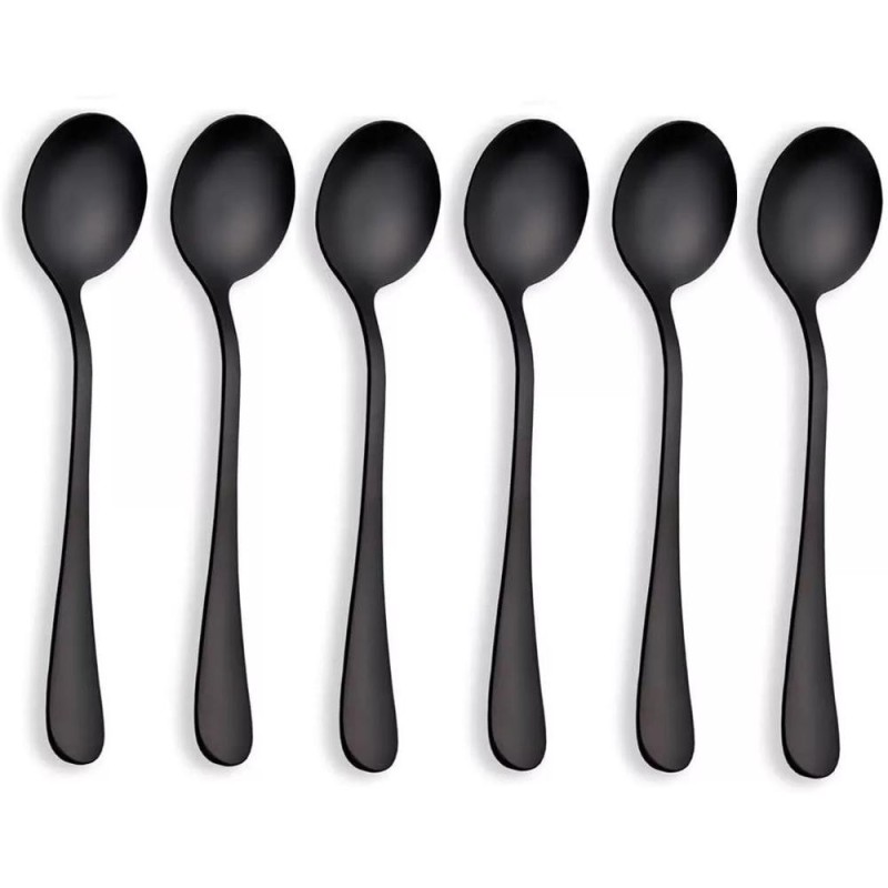 Set 2 x 6 Linguri din Inox, Negre, Berglander