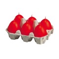Set 2 x 6 Lumanari in Forma de Ou, Rosu