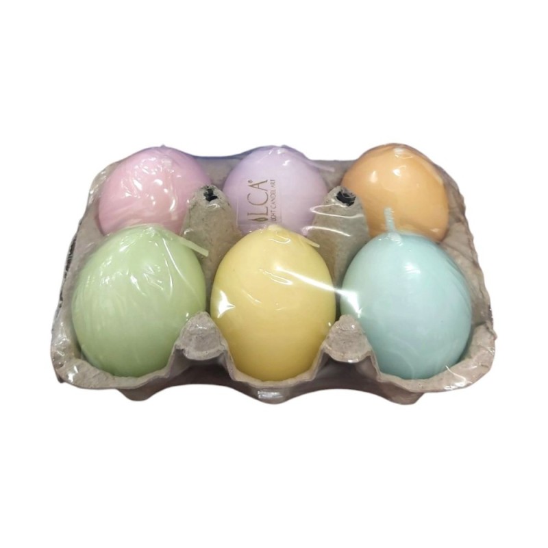 Set 2 x 6 Lumanari Ou din Parafina, Diverse Culori Pastelate