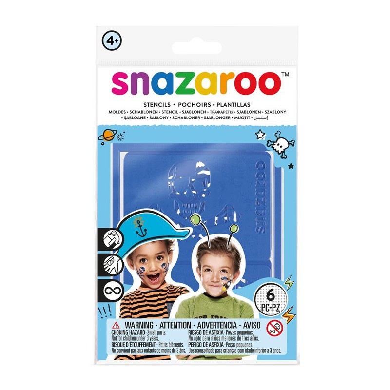 Set 2 x 6 Sabloane Pictura pe Fata Adventure, Snazaroo