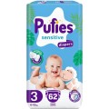 Set 2 x 62 Scutece Pufies Sensitive Maxi, Marimea 3 Midi, 6-10 kg