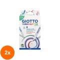 Set 2 x 8 Carioci Turbo Glitter Pastel, Giotto