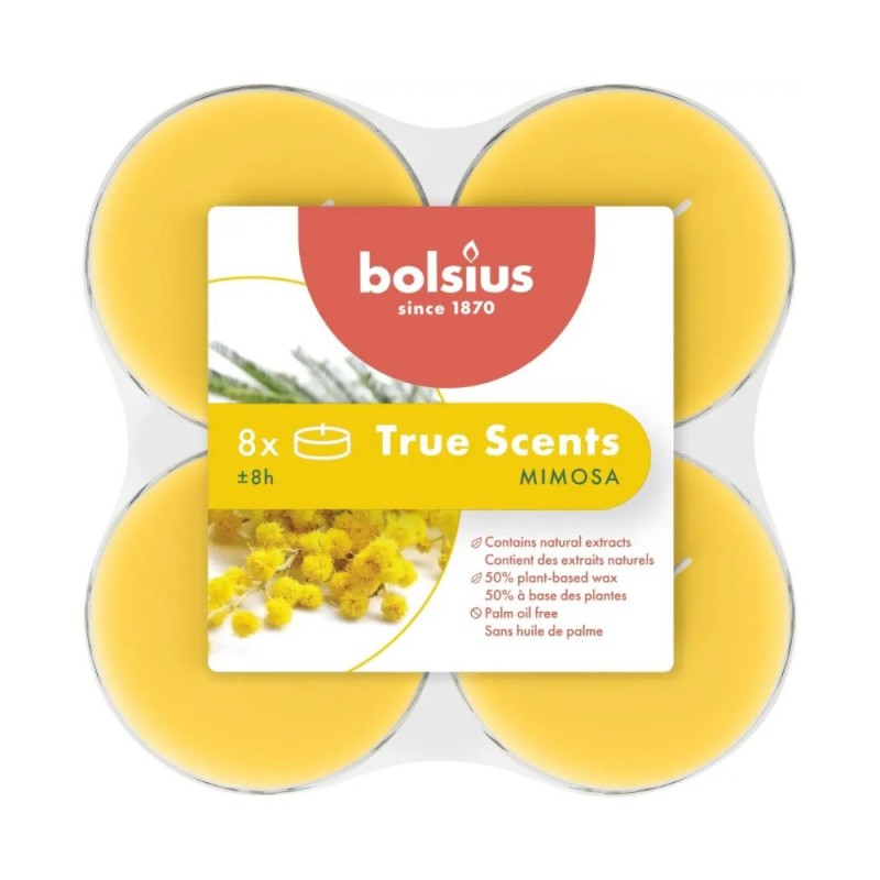 Set 2 x 8 Lumanari Pastila, 8 Ore, Mimosa, Bolsius