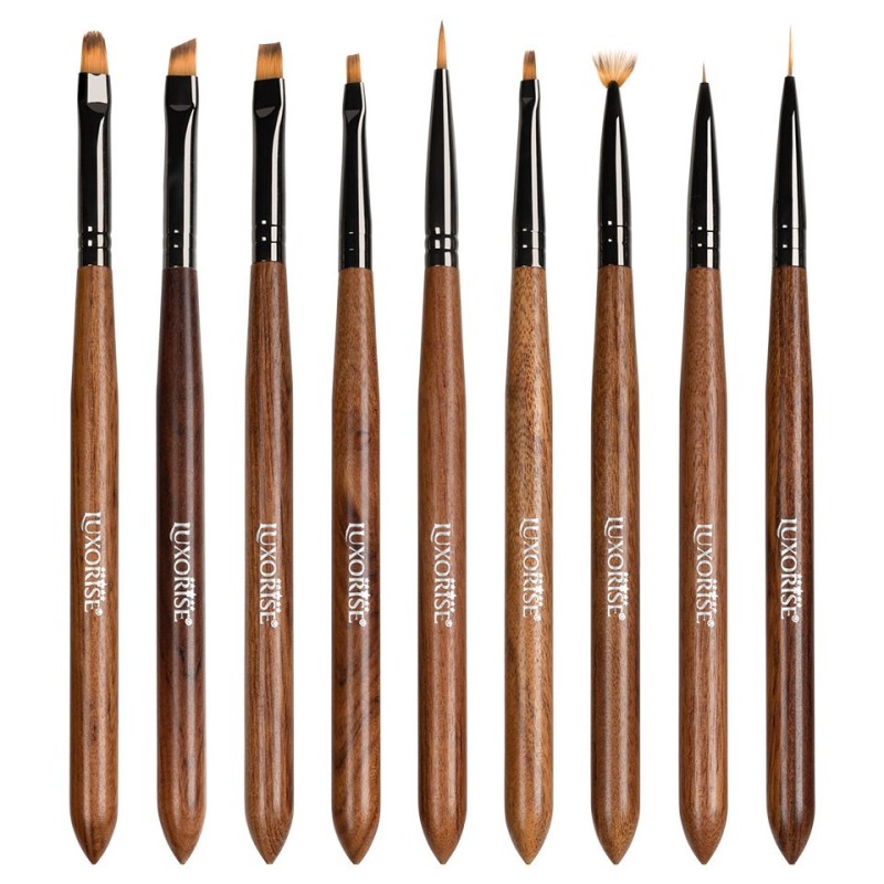 Set 2 x 9 Pensule Profesionale Manichiura Nail Art si Constructie Unghii Luxorise