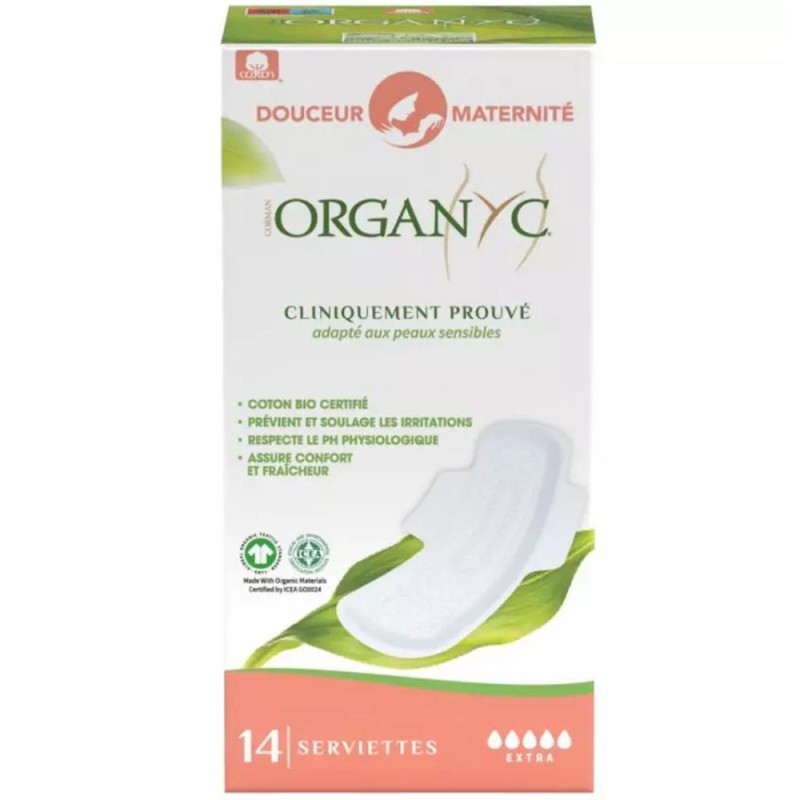 Set 2 x Absorbante Extra pentru Perioada de dupa Nastere, 14 Bucati, Organyc