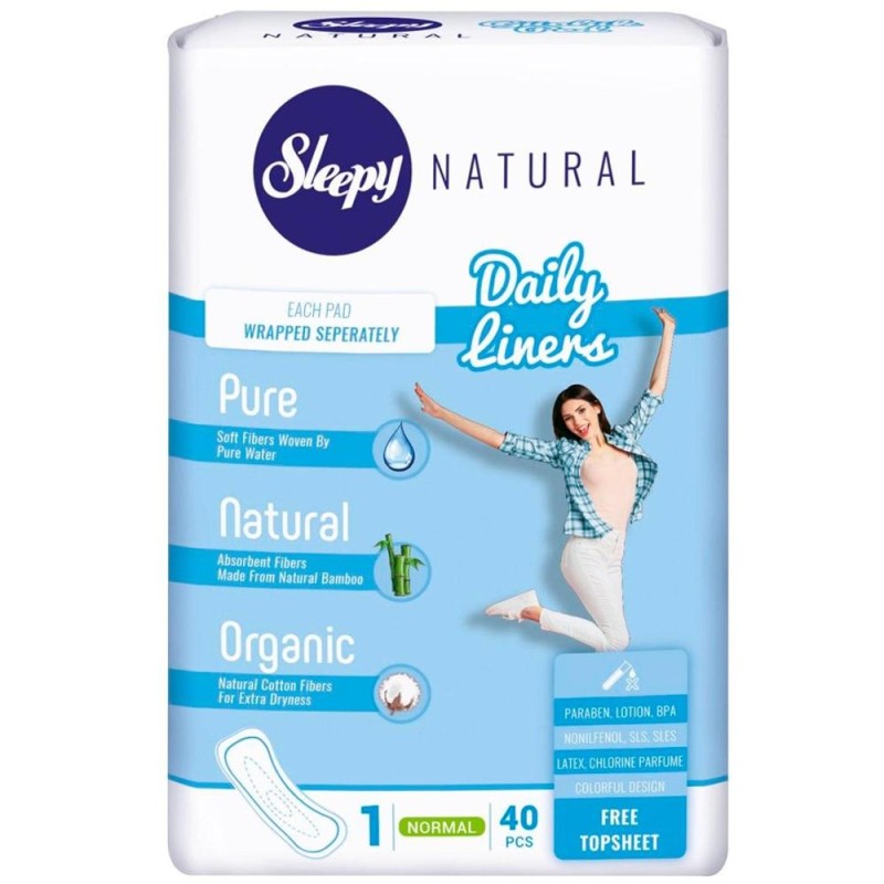 Set 2 x Absorbante Sleepy Natural Daily Normal, 40 Bucati