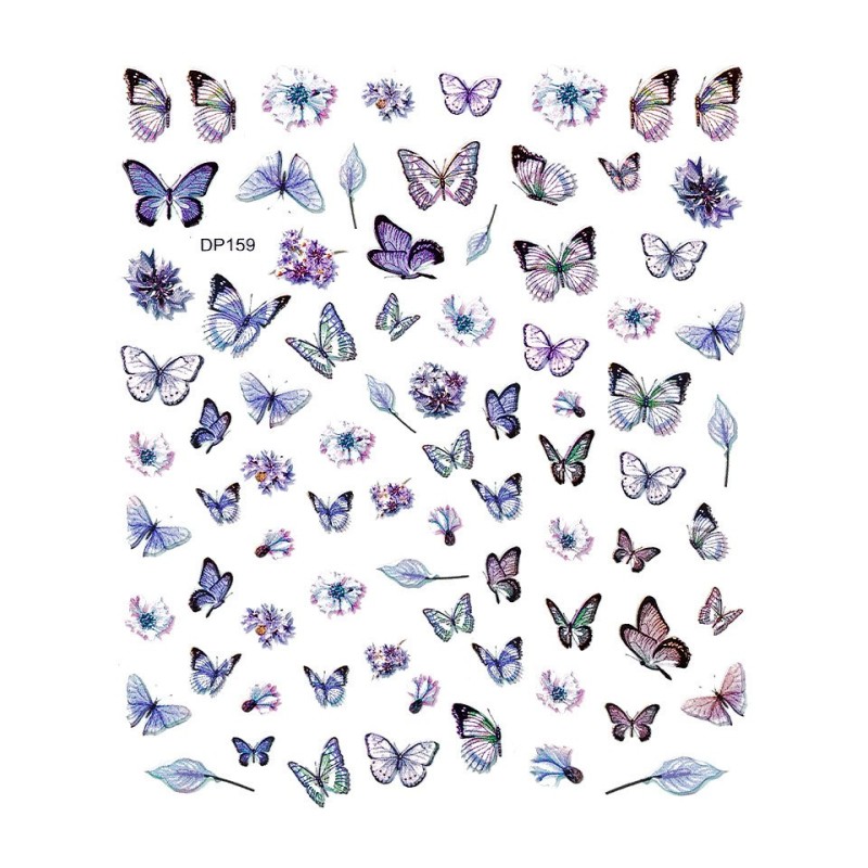 Set 2 x Abtibild Unghii SensoPRO Milano, Butterfly Island Dp159
