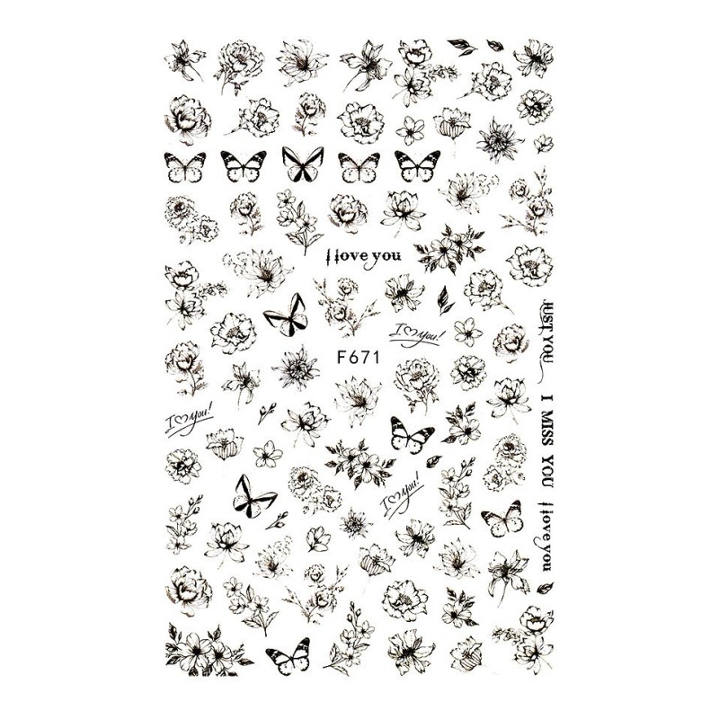 Set 2 x Abtibild Unghii SensoPRO Milano Eclipse Butterfly, Model F671