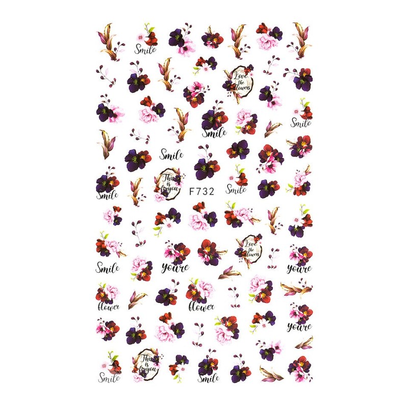 Set 2 x Abtibild Unghii SensoPRO Milano Express Flowers, Model F732