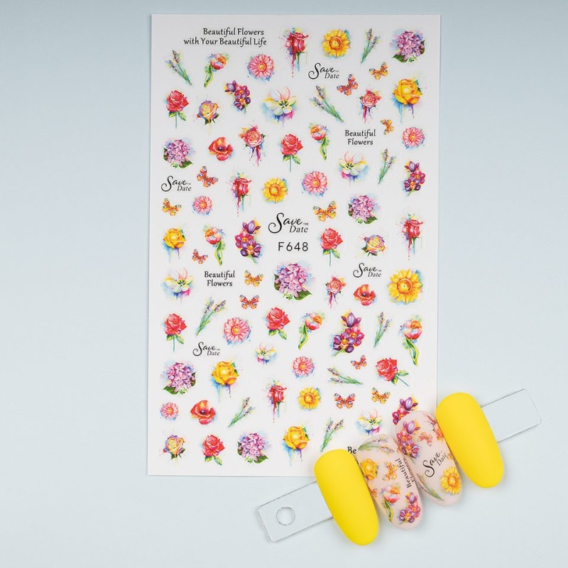 Set 2 x Abtibild Unghii SensoPRO Milano Flower Frame, Model F648