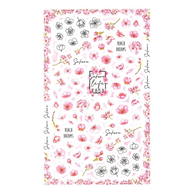 Set 2 x Abtibild Unghii SensoPRO Milano Idyllic Flowers, Model F853