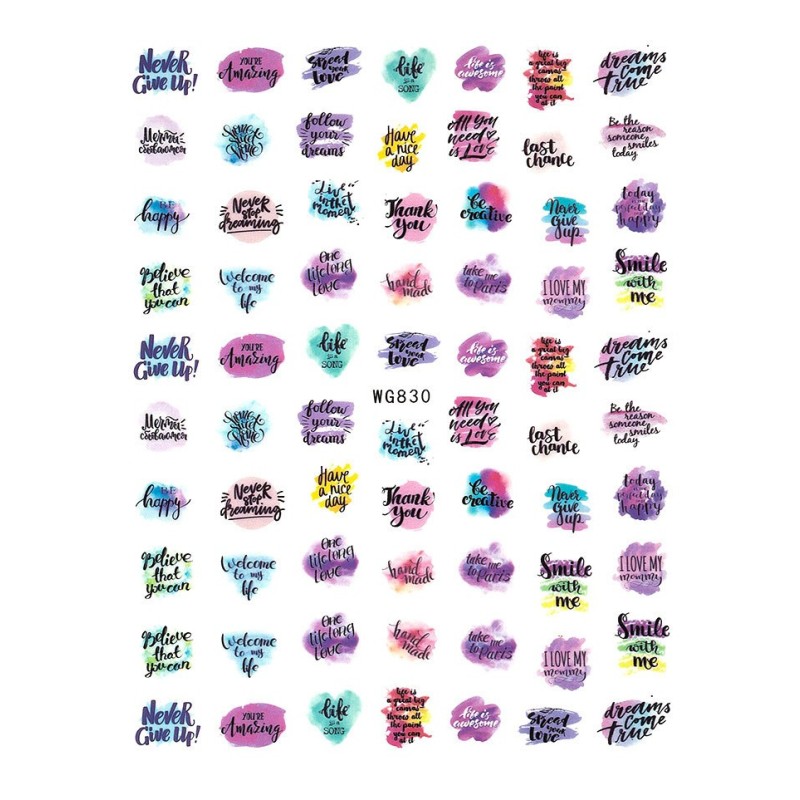 Set 2 x Abtibild Unghii SensoPRO Milano Love Letters, Model Wg830