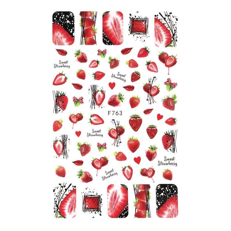 Set 2 x Abtibild Unghii SensoPRO Milano Strawberry Juice, Model F763