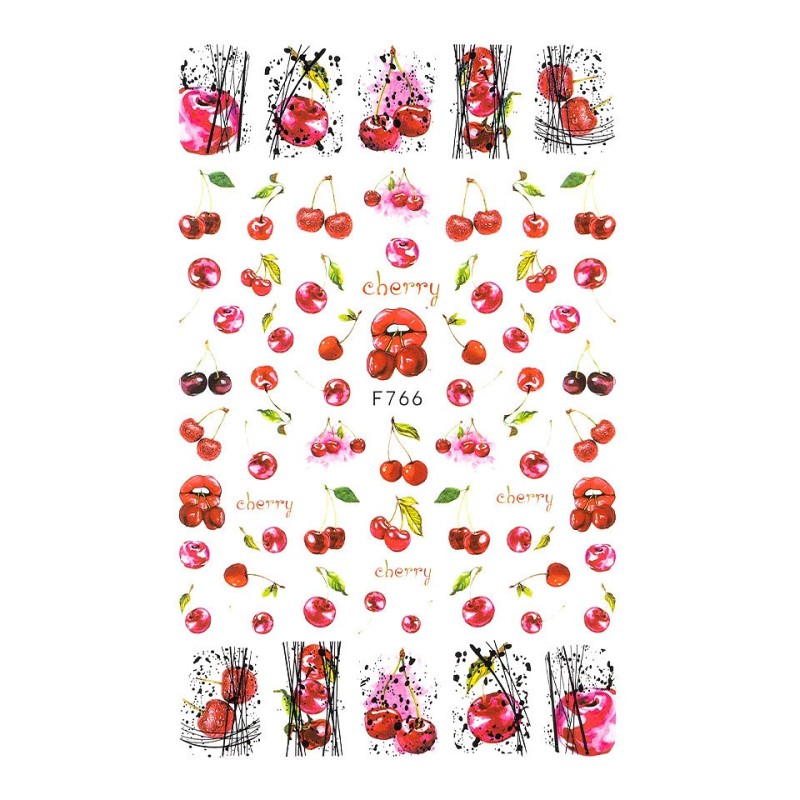 Set 2 x Abtibilduri Unghii SensoPRO Milano Cherry Kiss, Model F766