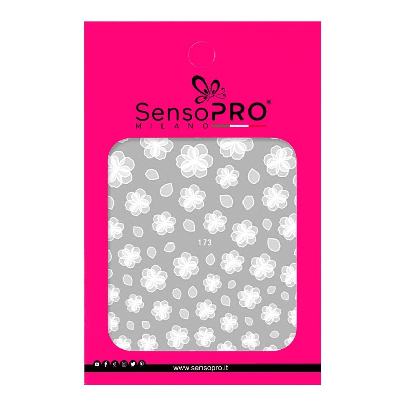 Set 2 x Abtibilduri Unghii SensoPRO Milano Essential Flowers, Model 173