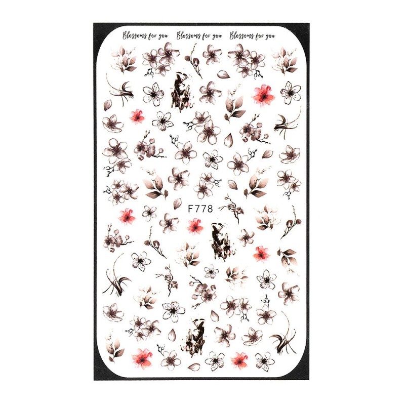 Set 2 x Abtibilduri Unghii SensoPRO Milano Flower Fantasy, Model F778