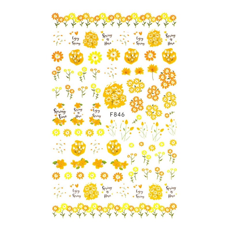 Set 2 x Abtibilduri Unghii SensoPRO Milano Flower Yellow Breeze, Model F846