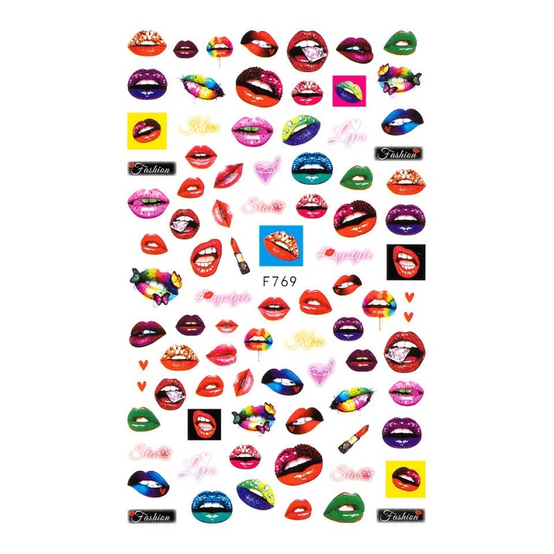 Set 2 x Abtibilduri Unghii SensoPRO Milano Kiss & Leave, Model F769