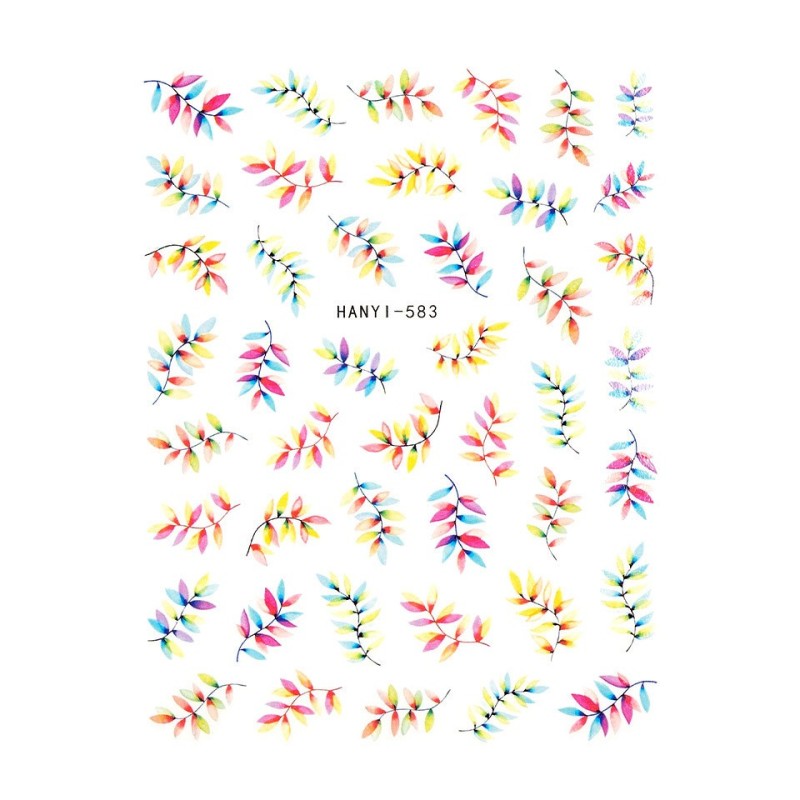 Set 2 x Abtibilduri Unghii SensoPRO Milano Leaf Crush, Model Hanyi-583